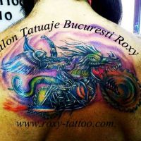 motocicleta tatuaje biker tatuaje baieti spate