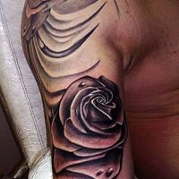 tatuaje trandafir black mana baieti